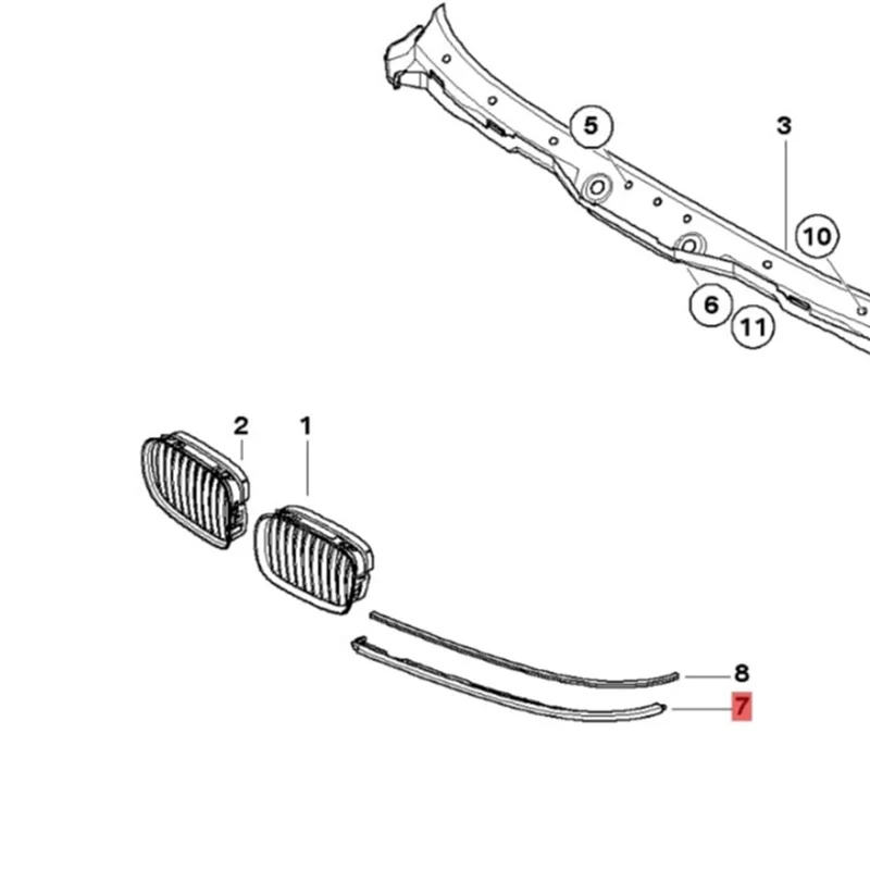 51138168809 51138168810 for 1996-2003 E39 BMW 525i 528i 530i 540i 540iP M5 Headlight Lower Molding Trim