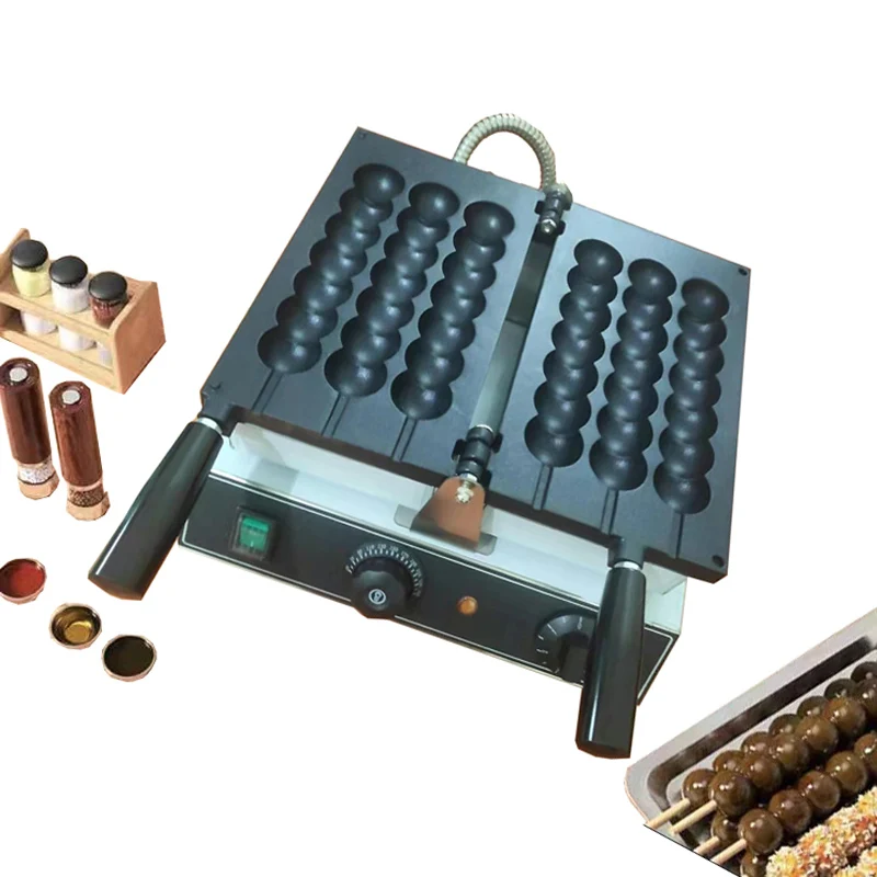 

Electric Skewer Waffle Maker Sugar-coated Haws Shape Machine Ball Shaped Cake Baking Quail Egg Takoyaki Making Grill