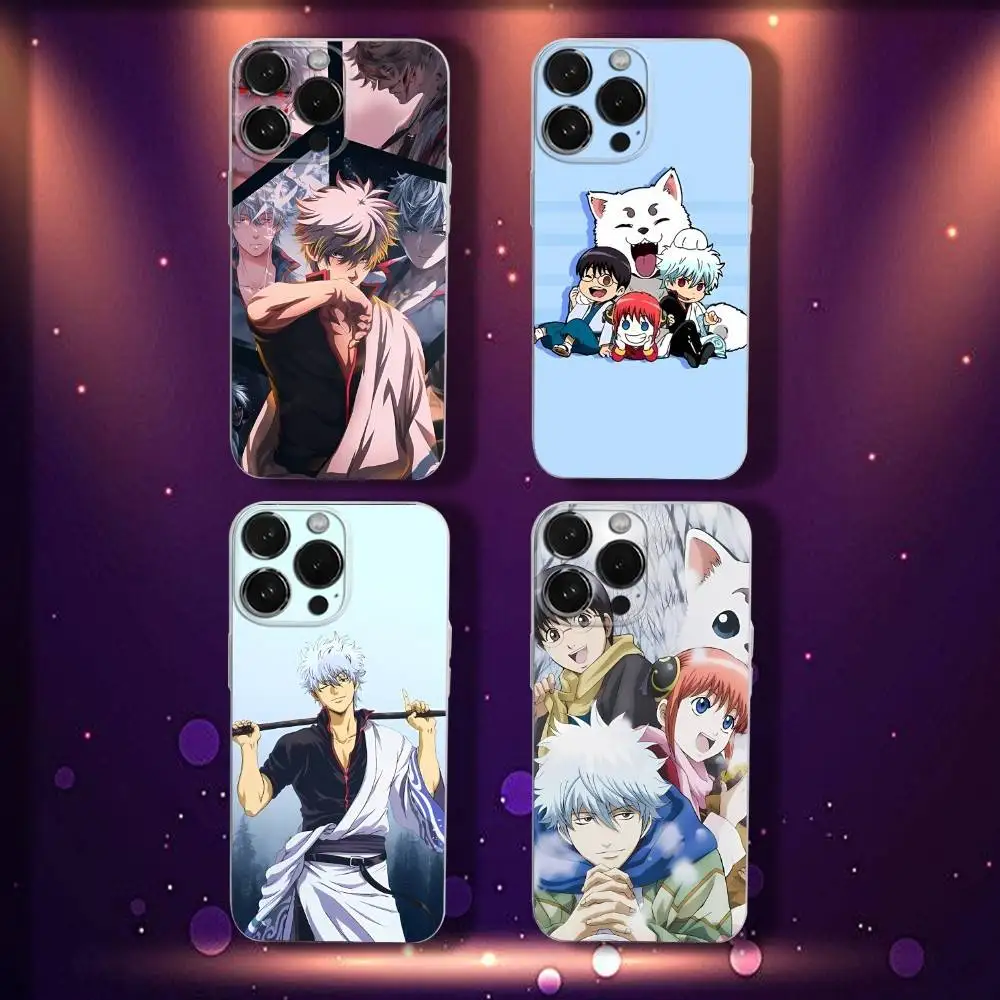 S-Sakata Gintama Gintoki Phone Case For iPhone 17,16,15,14,13,12,11 Pro,Max,Plus,X,XS,XR,SE4,E Mini Transparent Soft Cover