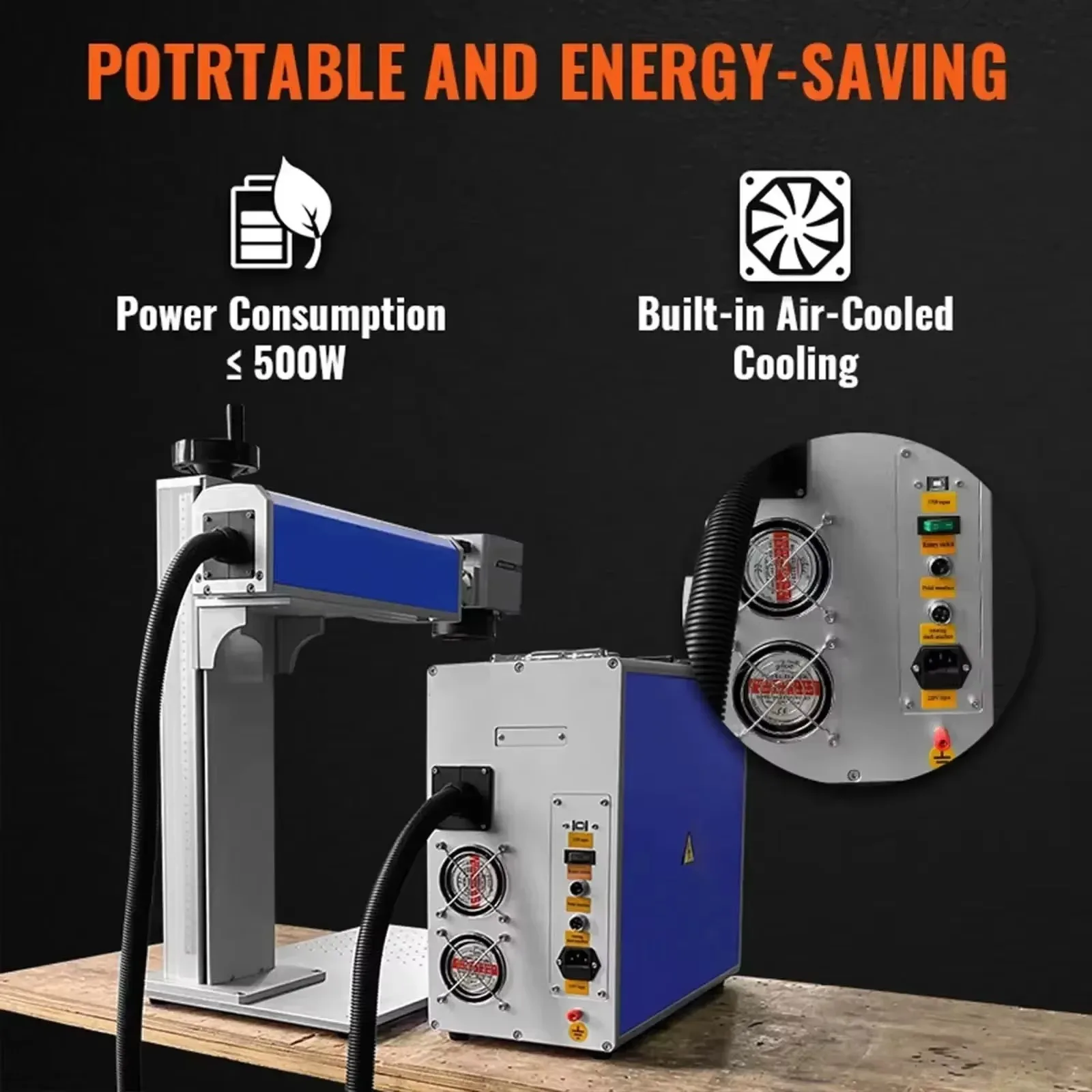 

VEVOR Fiber Laser Marking Machine 20W Stainless Steel Cutting Gold Silver Ring Jewelry Engraving Machine for DIY Bracelet