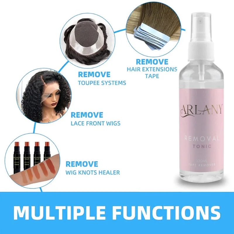 Adhesive Tape Remover for Lace Wig Hair Extensions – 100ml Keratin Hot Melt Glue Remover for Extension Strips