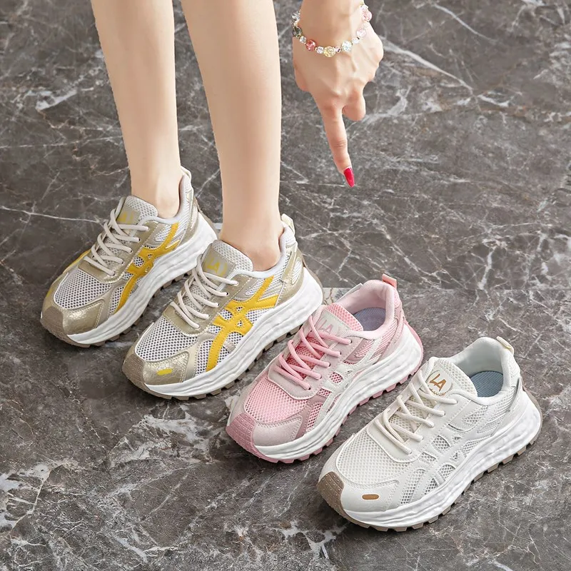

Women Shoes 2025 New Autumn Trendy Brand Torre Female Thick Sole Increased Casual Flow Reflective Sports Running Trendy Shoes