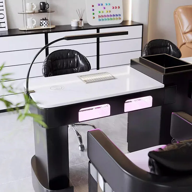 

Minimalist High Quality Nail Desk Black Luxury Light Luxury Nordic Manicure Table Modern Cleaning Nagel Tisch Salon Furniture