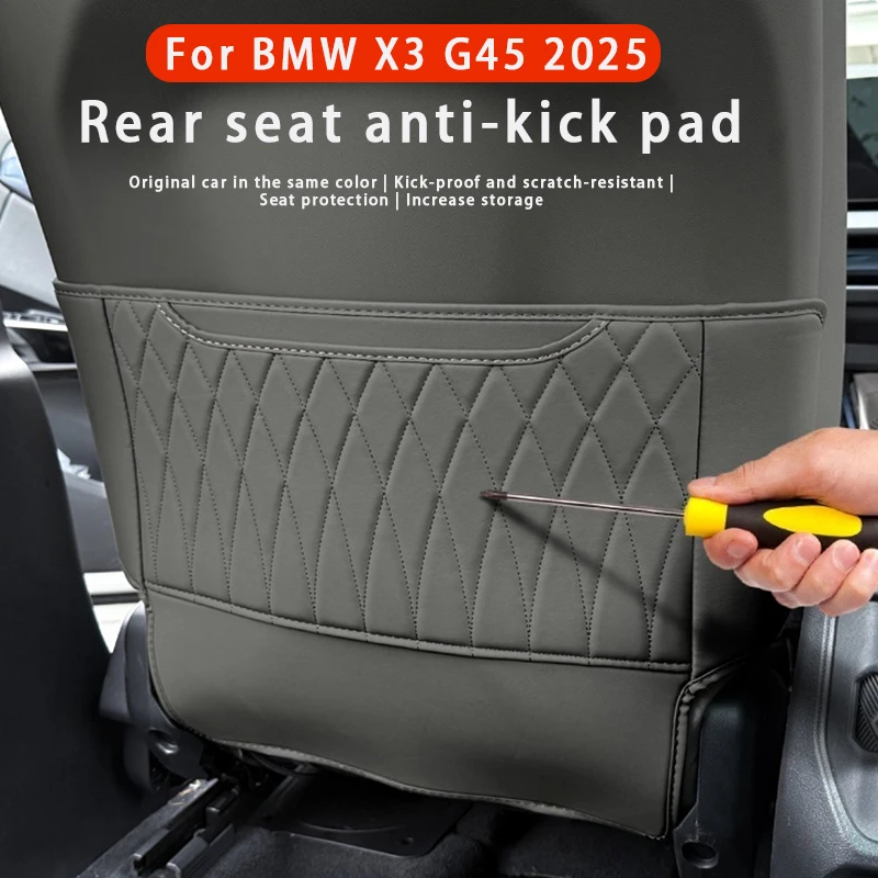 

Car Back Seat Organizer Anti-kick Pad Rear Safety Seat Anti-wear Pad Backrest Storage Bag Interior Accessory For BMW X3 G45 2025
