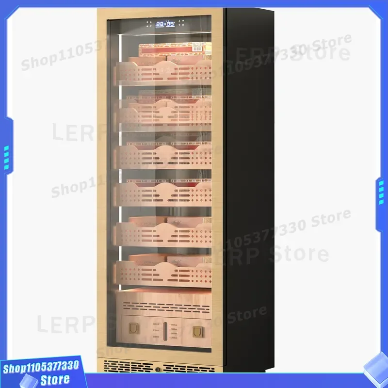 Electronic Cigar Humidor Water Cooled System Spanish Cedar Cabinet Office Desktop Hygrometer Control Premium Storage Box