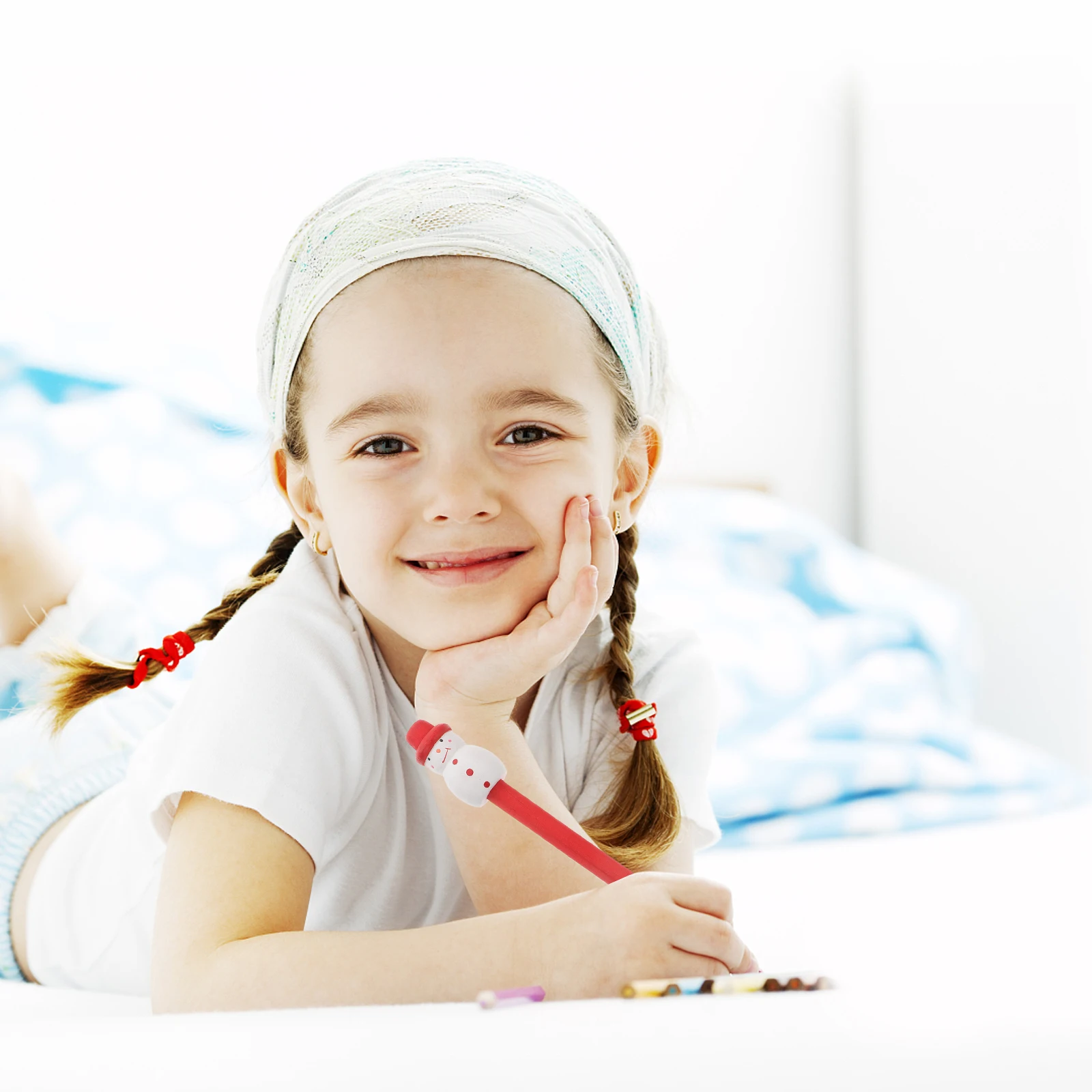 

Christmas Gel Pens Snowman Shaped Wooden Carved Pens Smooth Writing Holiday Stationery Party Favors Office Stocking