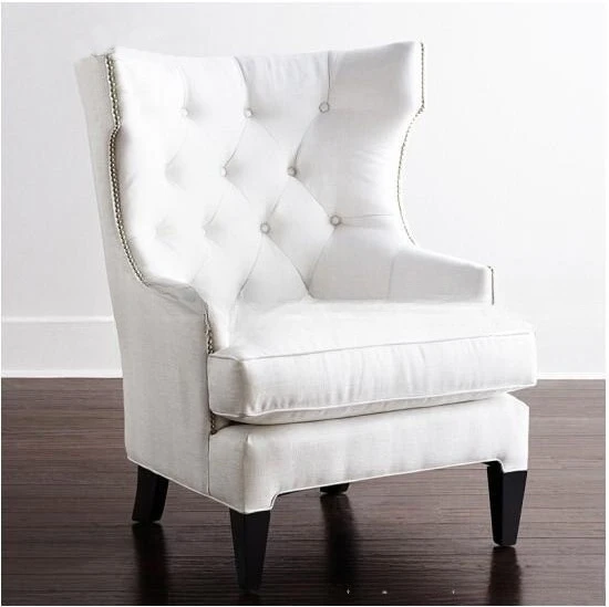 أثاث أريكة فردي من القماش الأمريكي لغرفة المعيشة، حقيبة ناعمة، كرسي أريكة بزر سحب، أريكة ترفيهية لمقهى الفندق