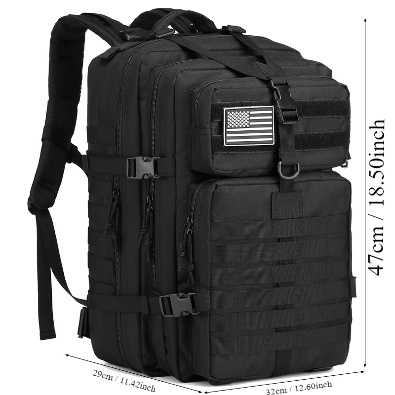 Molle mochila ao ar livre, Daypack impermeável, Bug Out mochilas, 3 dias, 45L