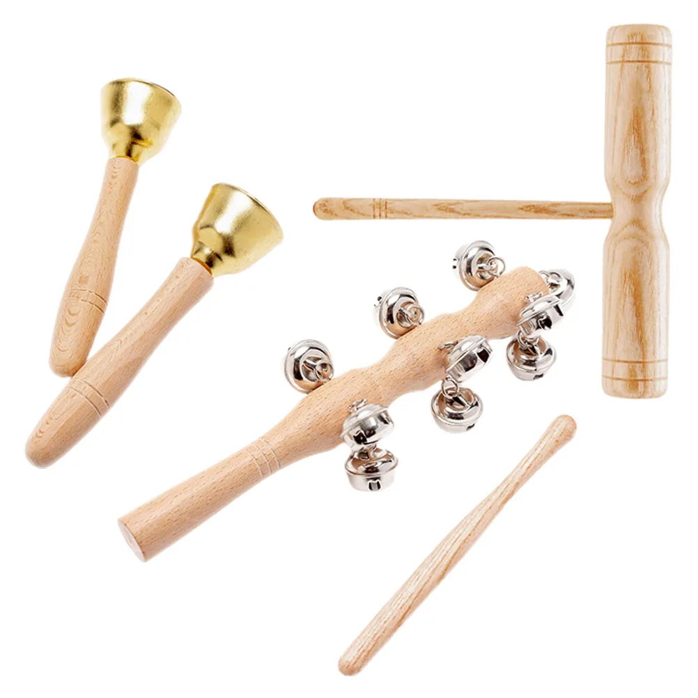 

Percussion Instruments Set Wooden Handle Toddler Toys Kids Children Instruments Music Toys Ages 1-3 3-5 Educational Musical Toy