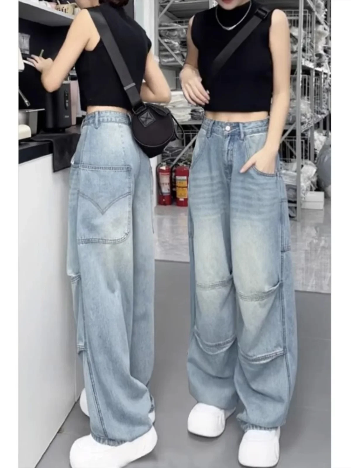 

Loose Wide Leg Denim Jeans High Waist Long Pants for Pear aped plus Size Women Autumn New Sle Casual Comfortable Trousers