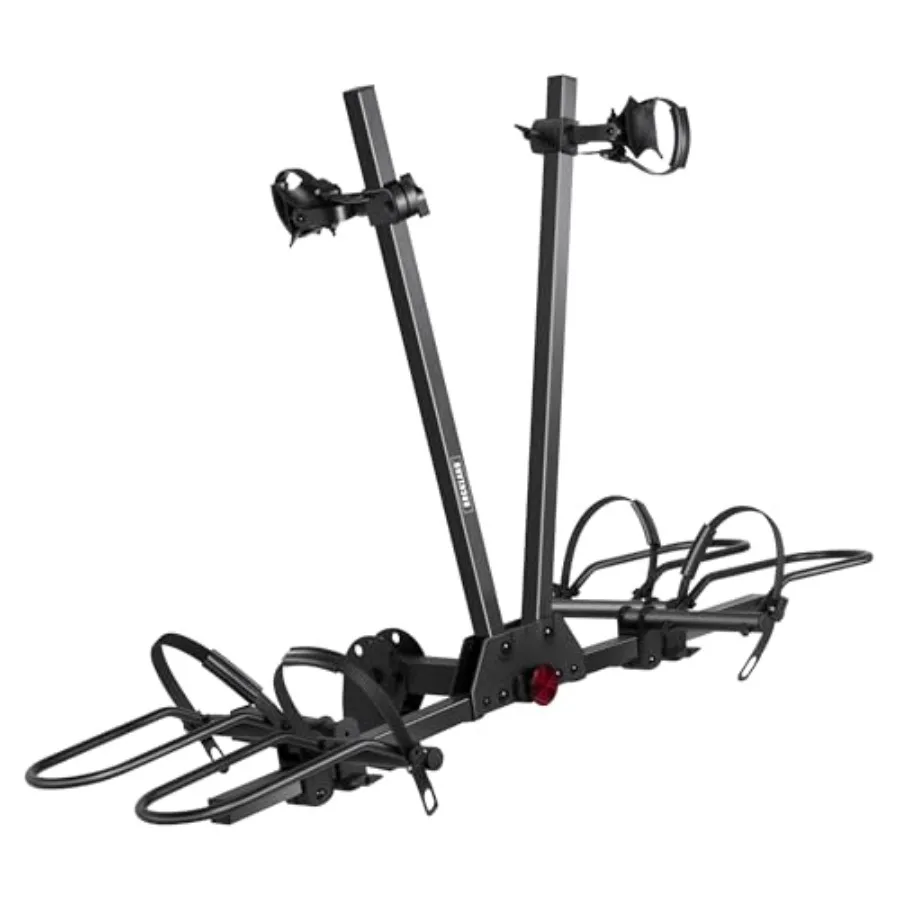 

Foldable 2-Bike Rack with 200 lbs Capacity for Hitch Mount Features 2 Posts Design to Accommodate up to 5 Fat Tire Width and 50