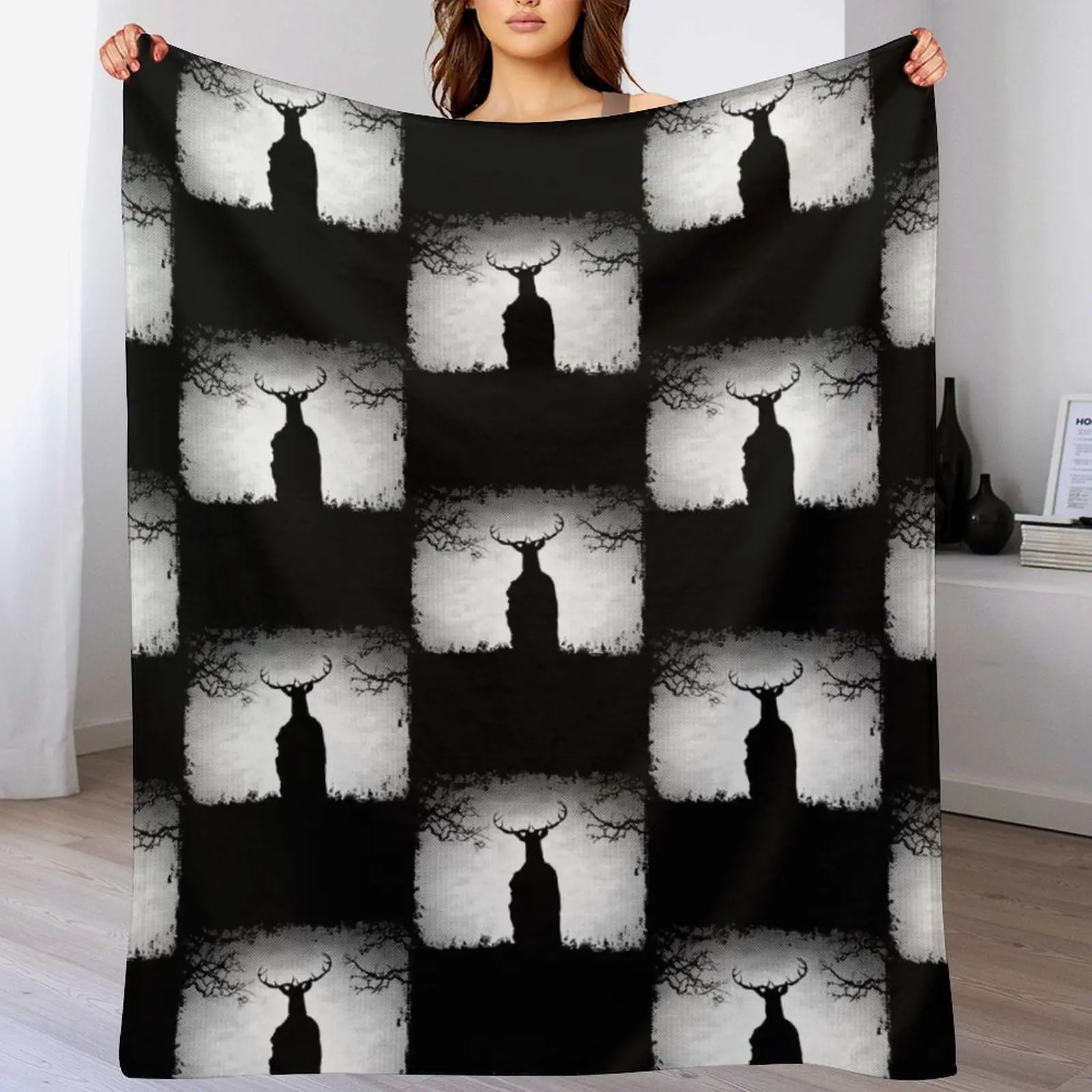 

Herne The Hunter Appears Throw Blanket heavy to sleep Furrys Flannels Designers Blankets