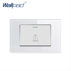 Doorbell Reset Wall light Switch Wallpad Tempered Glass Panel Push Button 118*75mm 16A AC 110-250V