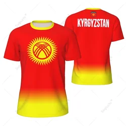 Sportowa koszulka z siateczki Flaga Kyrgyzstanów do biegania Rower Piłka nożna Tenis Piłka nożna Fitness Koszulki z nadrukiem 3D na zamówienie