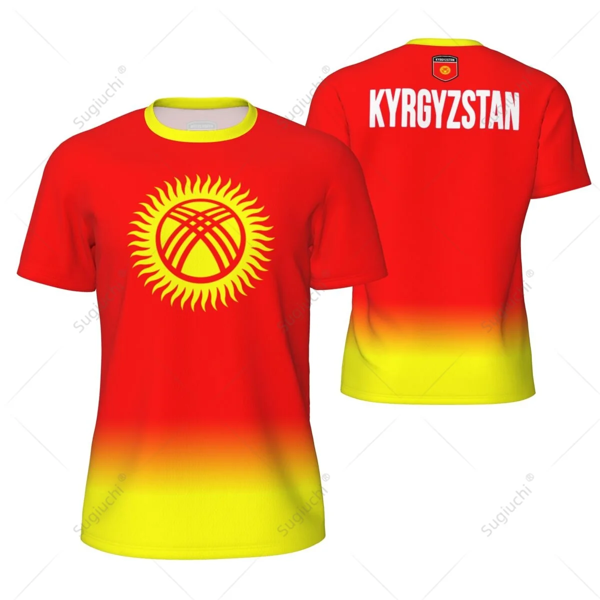 Sports Mesh T-shirt Kyrgyzstan Flag For Running Bike Soccer Tennis Football Fitness Tees 3D Printed Custom