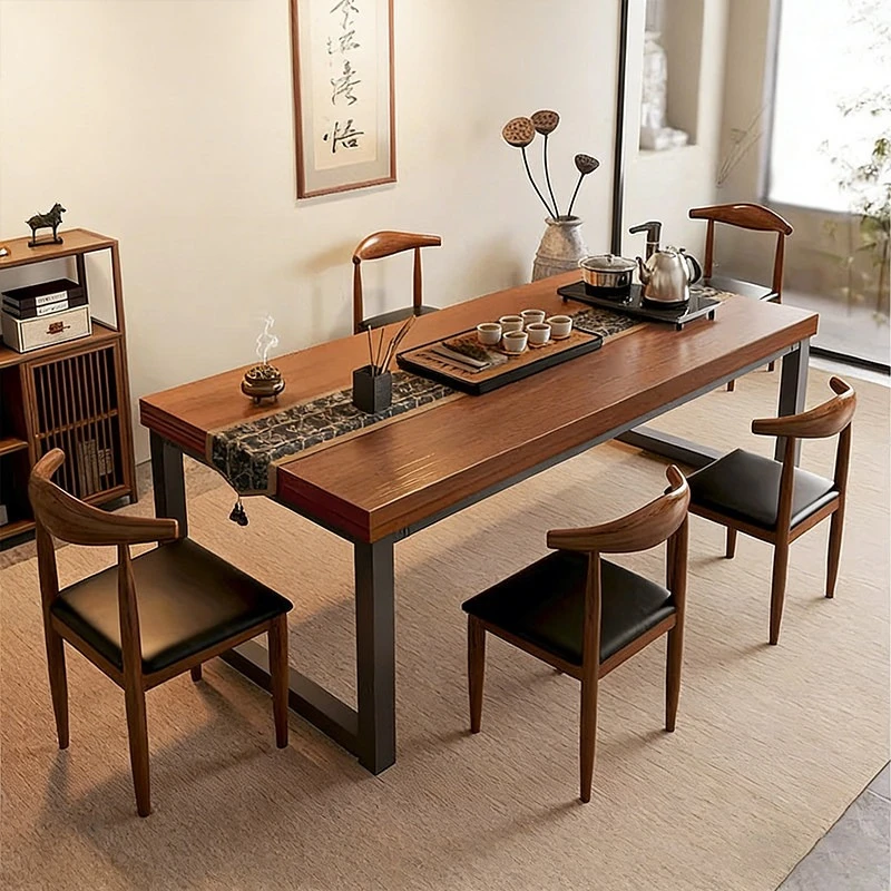 Nordic new Chinese style large board tea table household living room