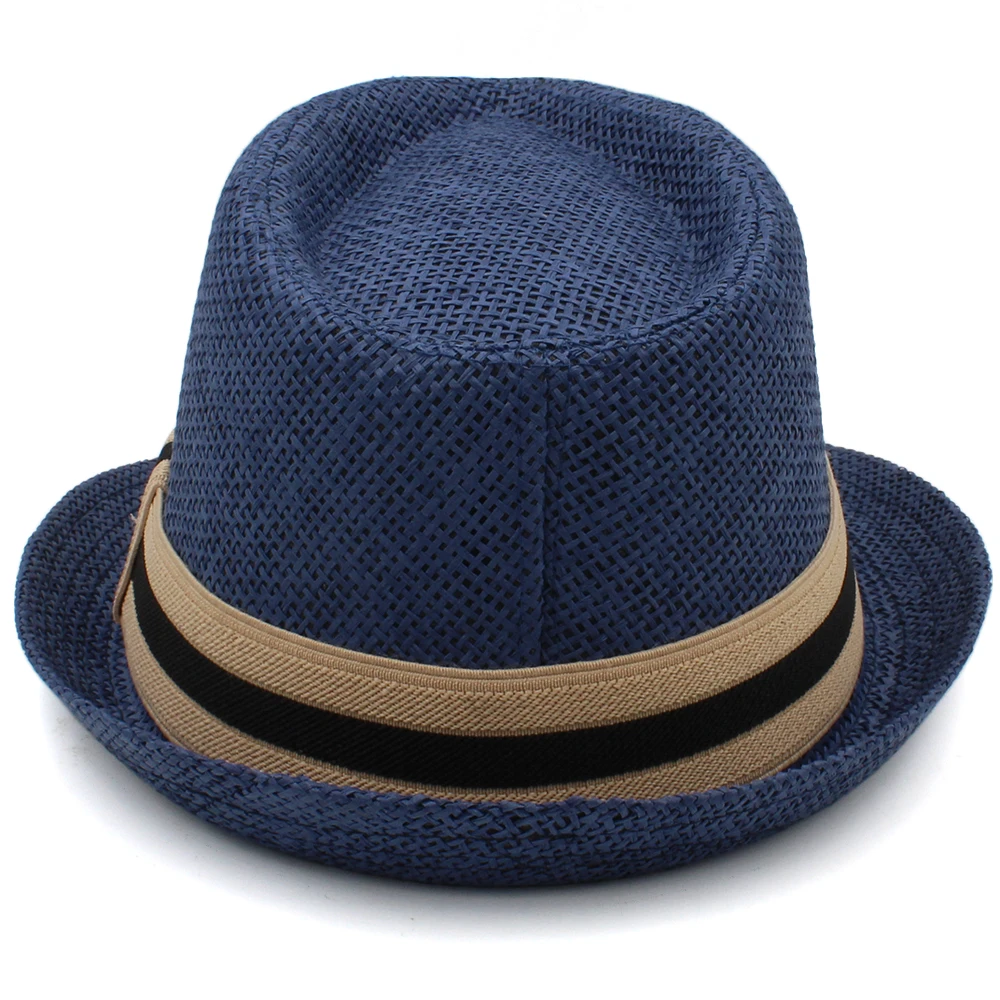 2 Sizes Parent-child Men Women Kids Boy Straw Fedora Hats Summer Trilby Sunhat Classical Jazz Caps Sombrero Beach Outdoor Travel