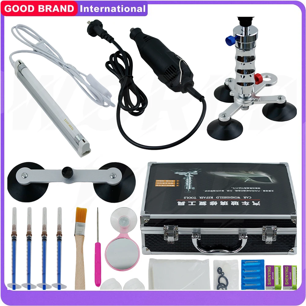 Auto front Windshield Professional Repair Tools ，Broken Glass Repair Crack Repair Vacuum Pump Glue Injector Stainless Steel