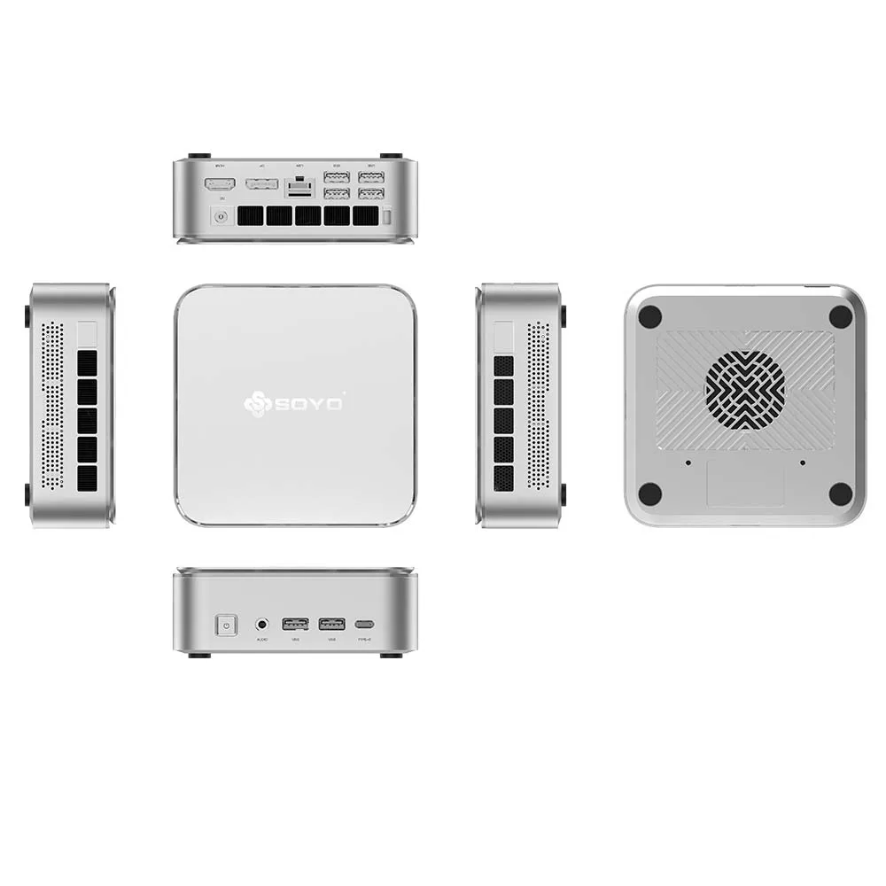 NcuBox S4 PLUS SOYO MINI PC Ryzen 7 H255 DDR5 5600Mhz (Upt 64GB) PCIe3.0 Nvme SSD WIFI6E BT5.2 8K HD Mini PC Computer da gioco fai da te