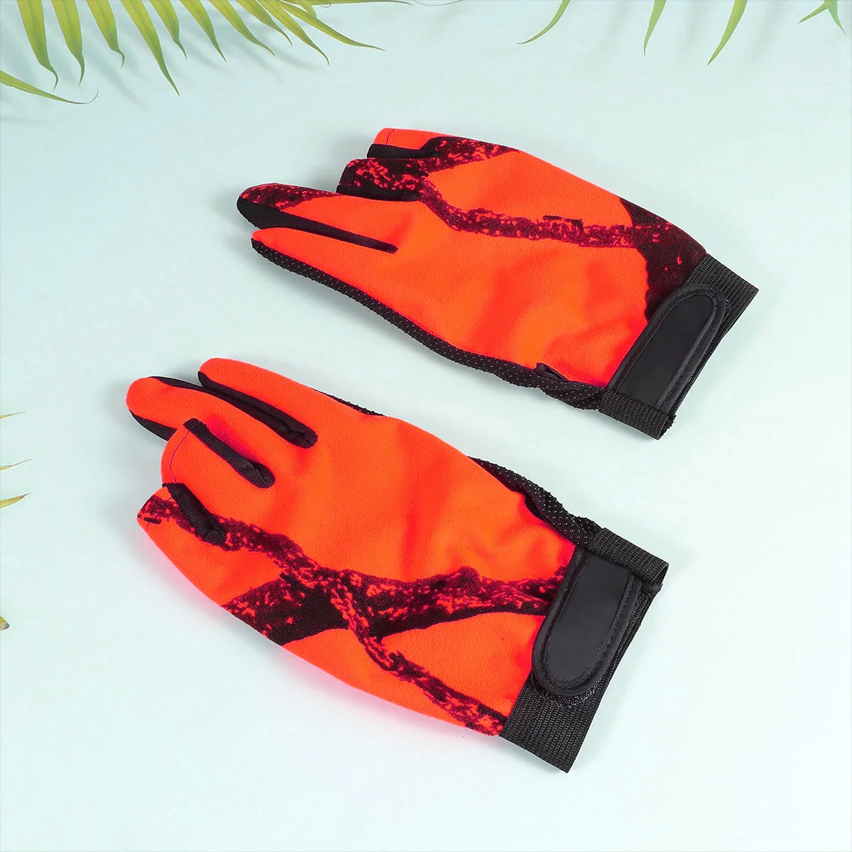 

1Pair 3 Finger Exposure Gloves Premium Material Shockproof Warm for Outdoor Fishing Driving Cycling Orange Fishing Gloves