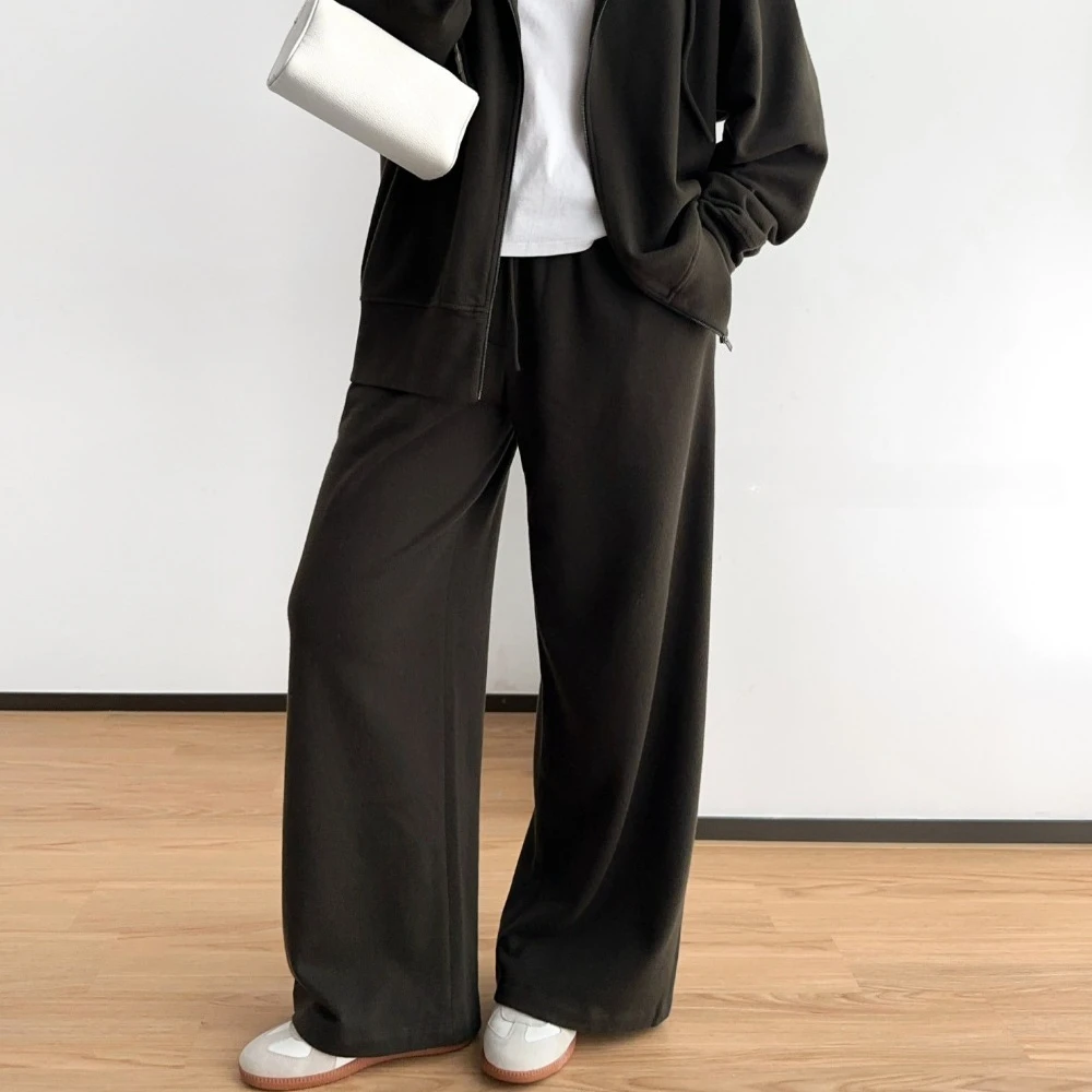 Szare spodnie sportowe z bawełny Pima i kaszmiru dla kobiet