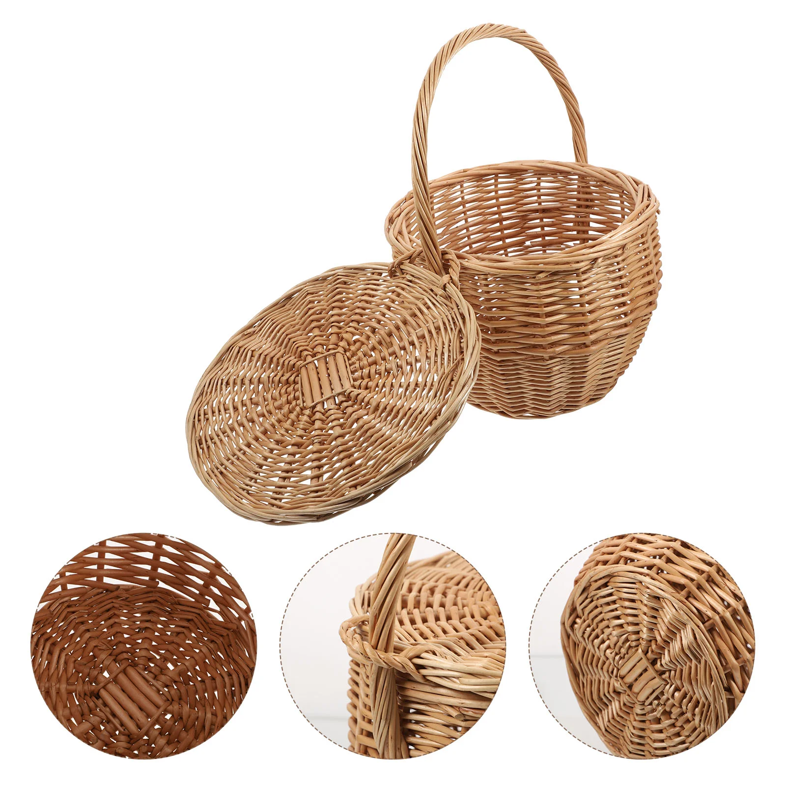 Rattan Shopping Basket Flower Girl to Weave Decorative Baskets for Home Wicker Wedding