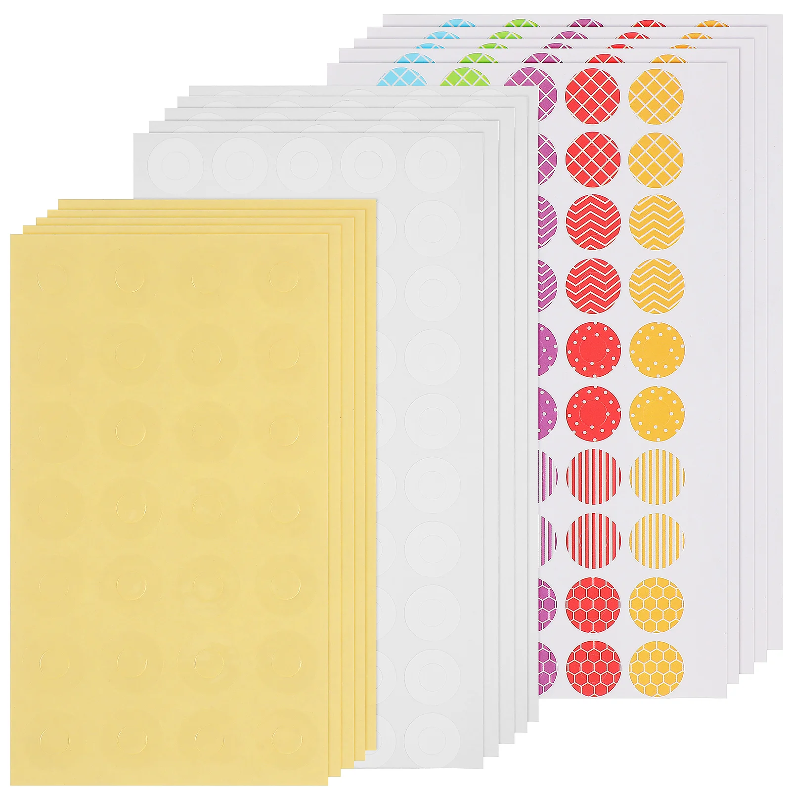 15 Sheets Color Labels Hole Reinforcement Water Proof Binder Ring Stickers Punched Pages Pvc Self-adhesive Paper