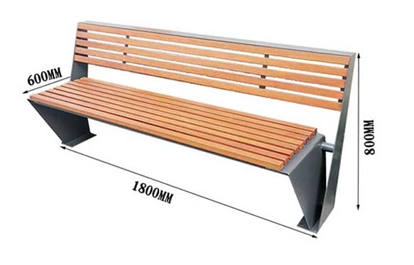 

Outdoor park wrought iron anticorrosive solid wood bench