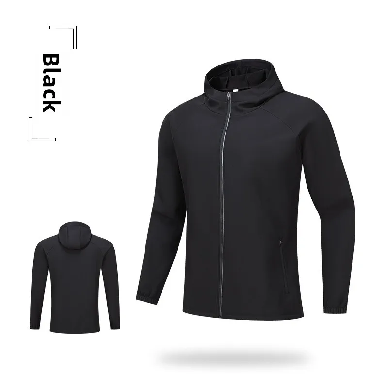 Men's Warm Soft Shell Jacket for Outdoor Sports Training Fitness Running Autumn and Winter Fleece Casual Hooded Zipper Hoodie
