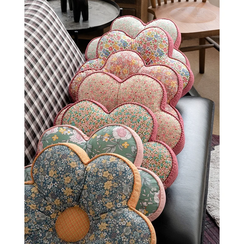 

Cottagecore Floral Cushion with Plush Pillow Insert, Cute Throw Pillows for Sofa Car Office, Thick Lumbar Support for Home Decor