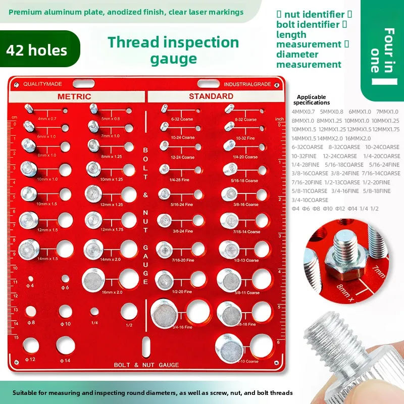 

Измеритель резьбы (метрический и дюймовый) для гаек, болтов и винтов: инструмент для измерения и проверки резьбы