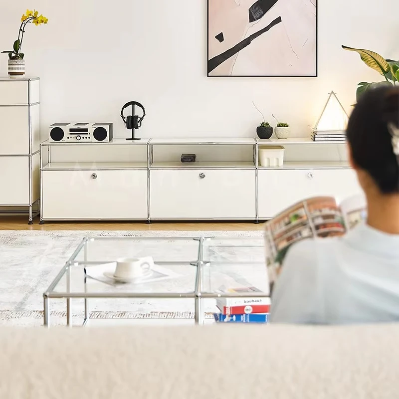 Retro TV cabinet module cabinet, modern simple living room locker, module combination