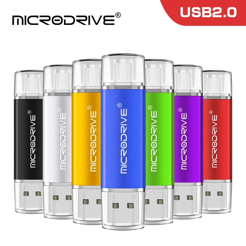 محرك أقراص OTG 2 في 1 مع USB-C 8G 16GB 32GB 64GB Flash Usb Memory Stick Flash Pendrive 128GB 256G 512G U قرص القلم مع نوع C