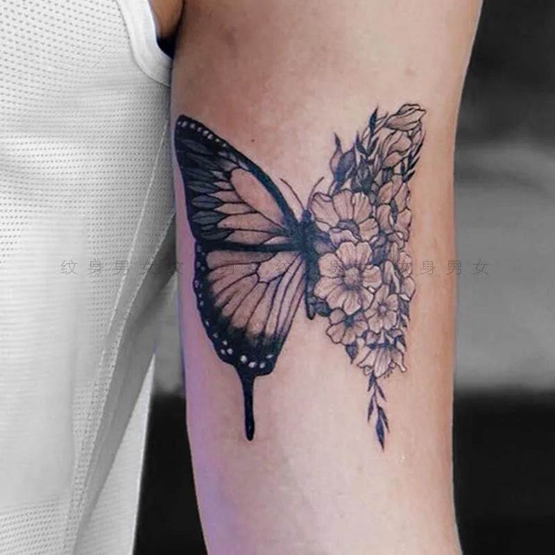 

1 Sheet of realistic butterfly flower temporary tattoo waterproof and long-lasting 3D temporary tattoo sticker for girls