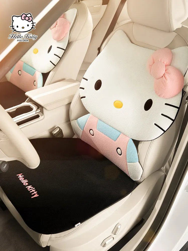 Sanrio Plush Car Seat Cushion Ventilation Comfortable, Durable Four Seasons Universal Split Single Car Front Seat Cover