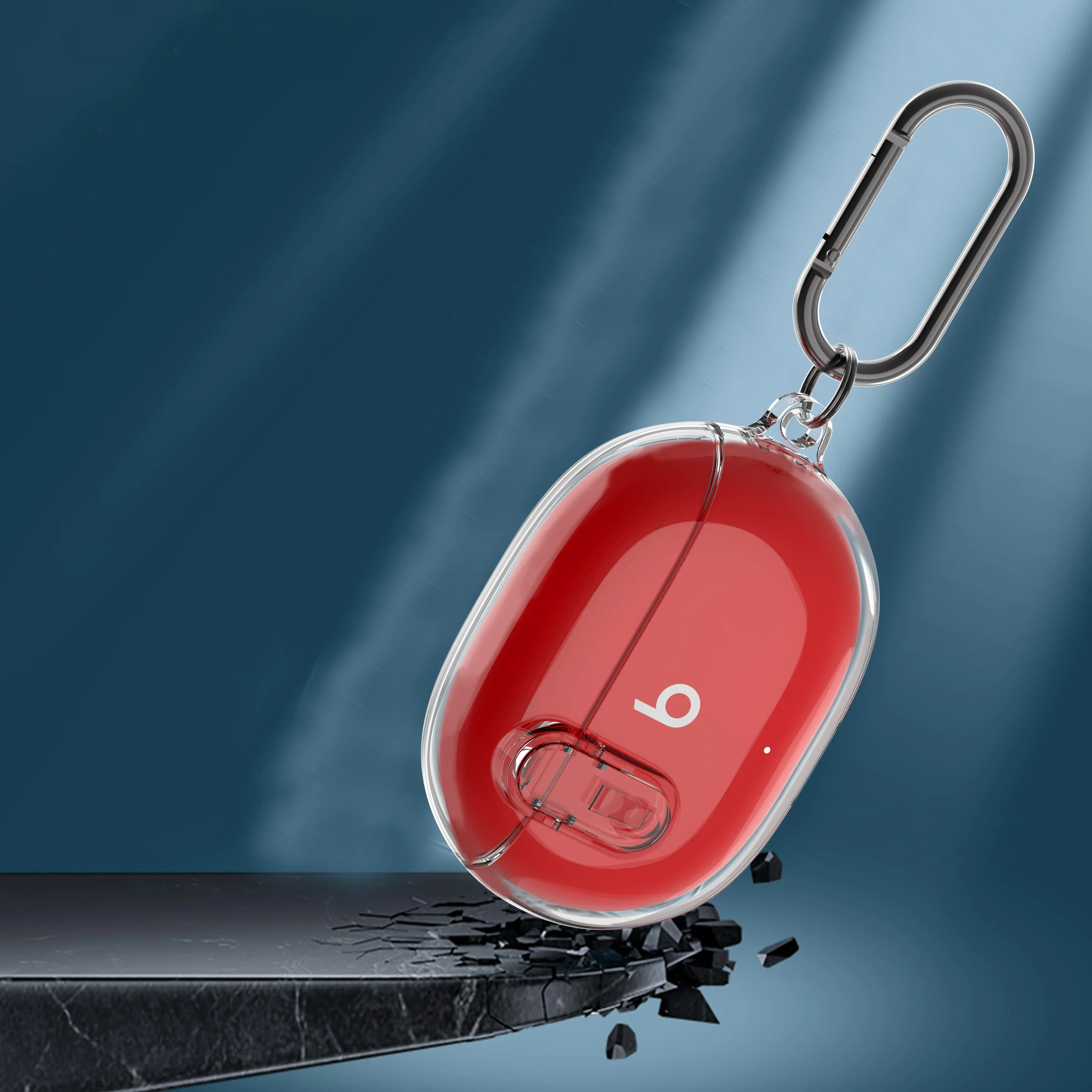 Transparent Case For Beats Studio Buds 2021 Shockproof Earphone Cover Shell for Beats Studio Buds Plus Case With Hook Keychain