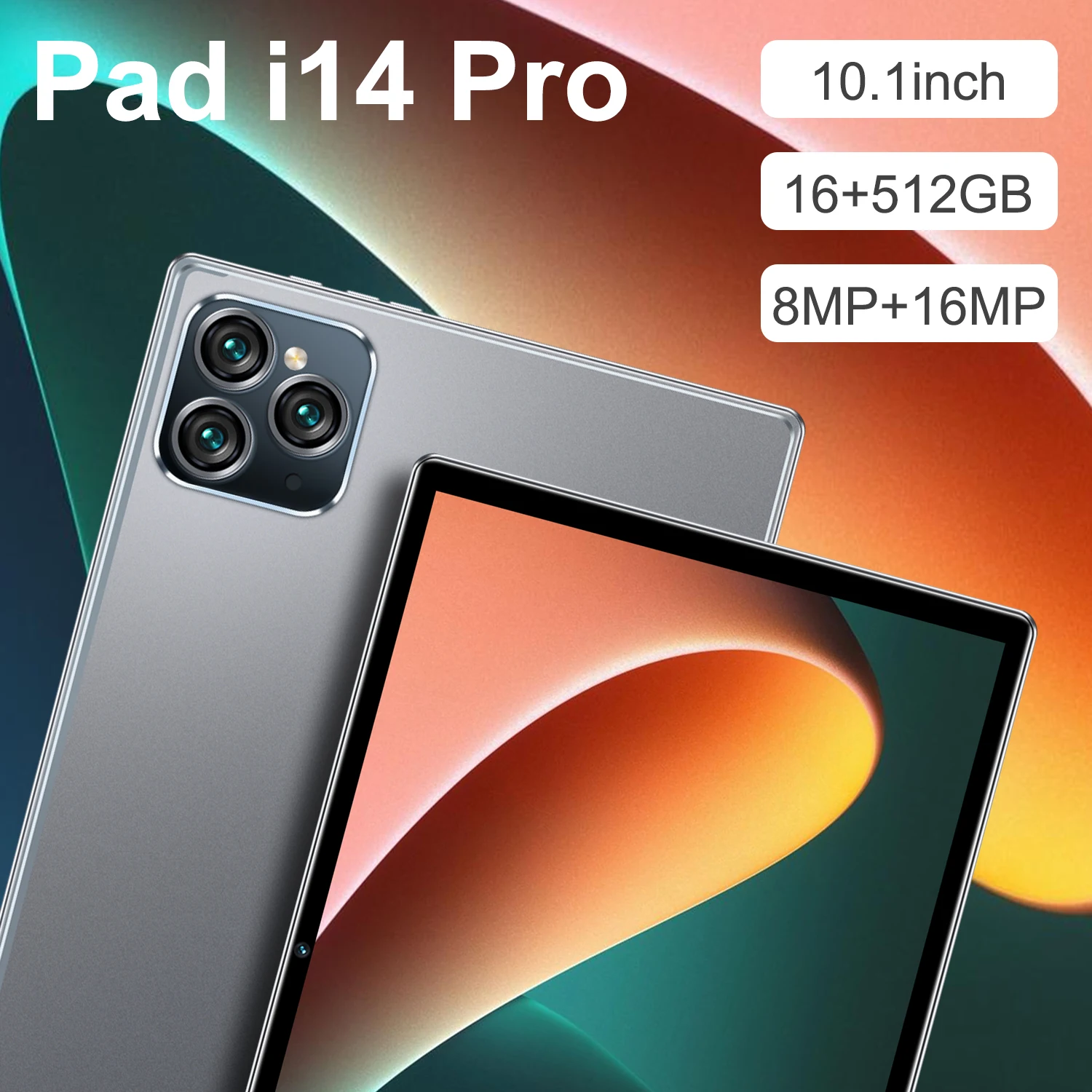 Tableta i14 Pro de 10,1 pulgadas, tablet con pantalla de JDLPB-2, 16GB + 512GB, precio de fábrica, Android, Notebook, WiFi, BT