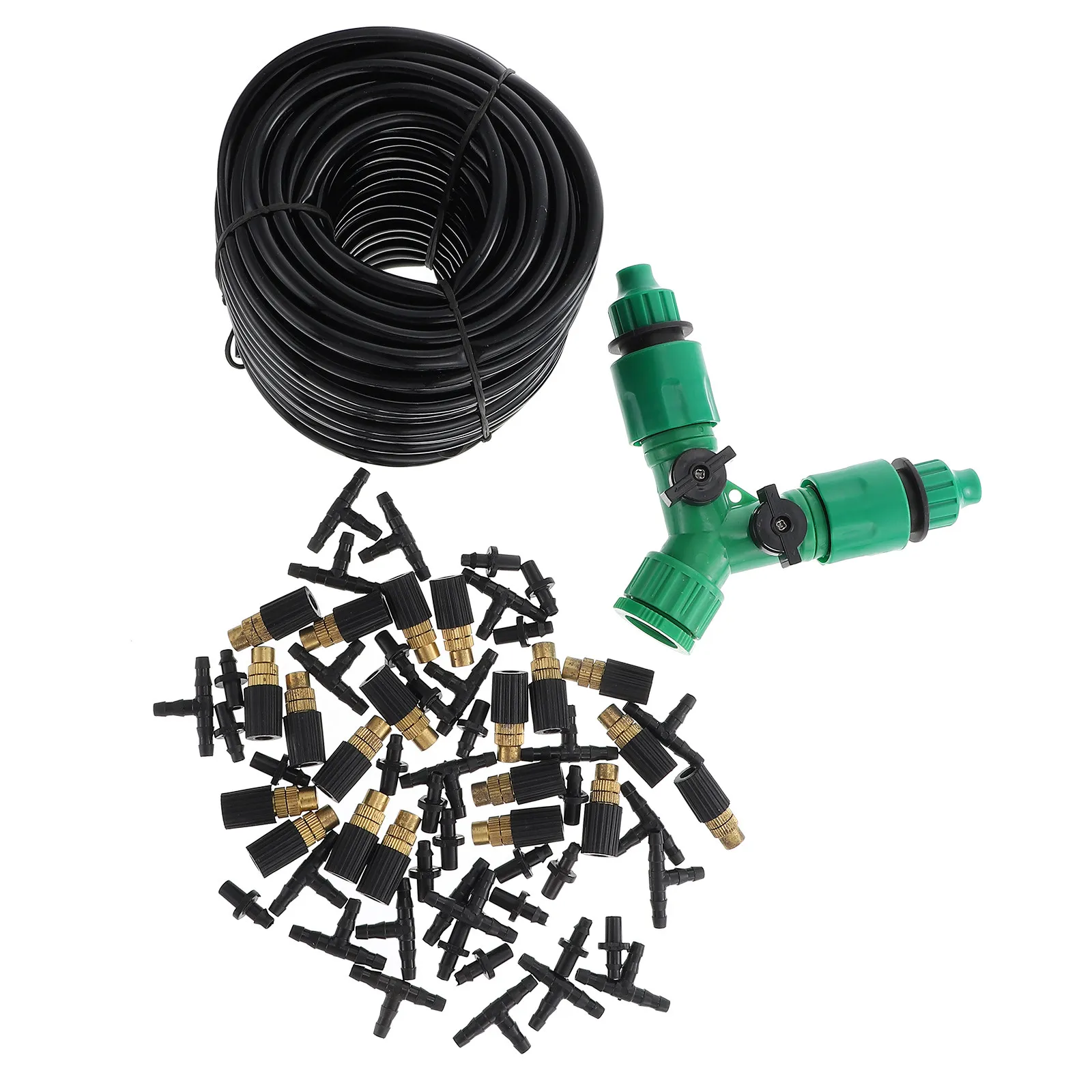

1Set 20 Meter Hose Sprayer Kit Garden Watering Tool Copper Nozzle Full Coverage Atomizing Mist Irrigation Drip Nozzle System