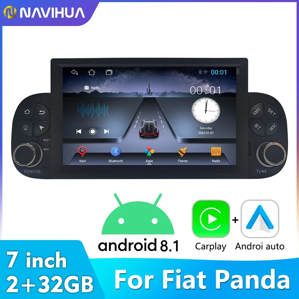 Support Carplay android auto Car intelligent system For fiat panda android 2013Car Radio Autoradio Multimedia player WIFI