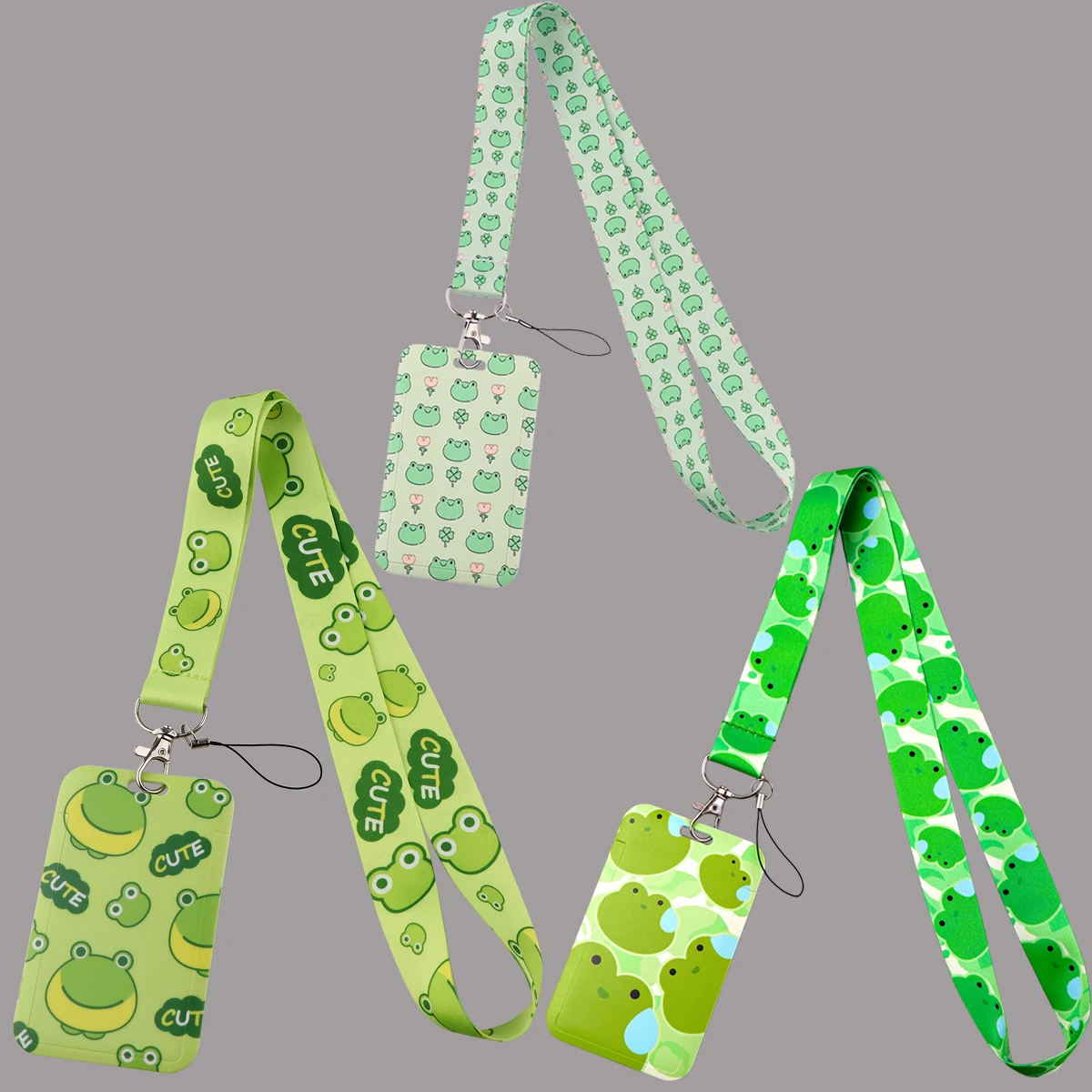 Cute Animal Frog Credential Holder Lanyards for Key Neck Strap For Card Badge Gym Keychain Keyring Accessories Gifts
