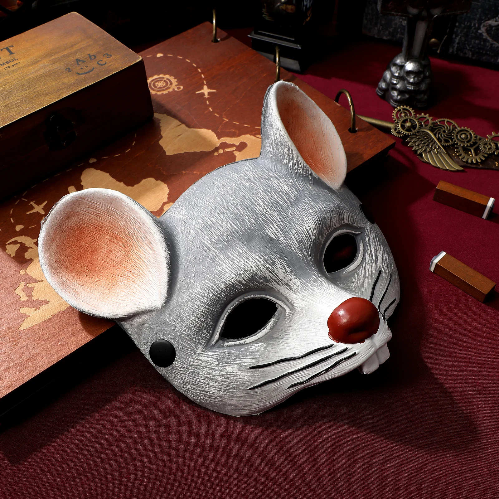 

Mouse Mask Light Grey 3D Design Party Face Cover For Halloween Carnival Masquerade Fancy Dress Ball Unisex Adult Costume