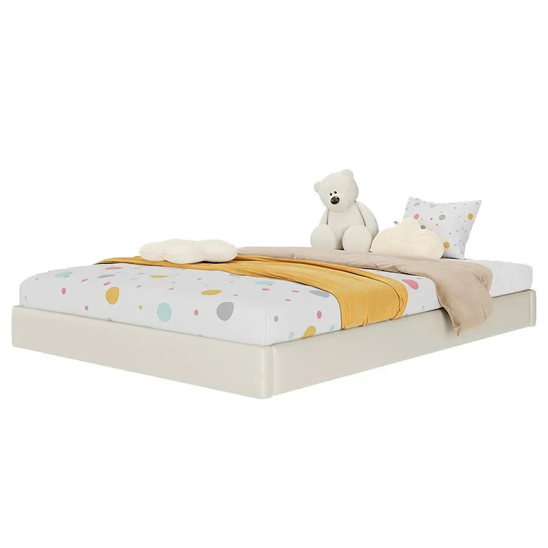 

Cream wind children's bed girl boy no bedside low platform bed modern simple tatami bed