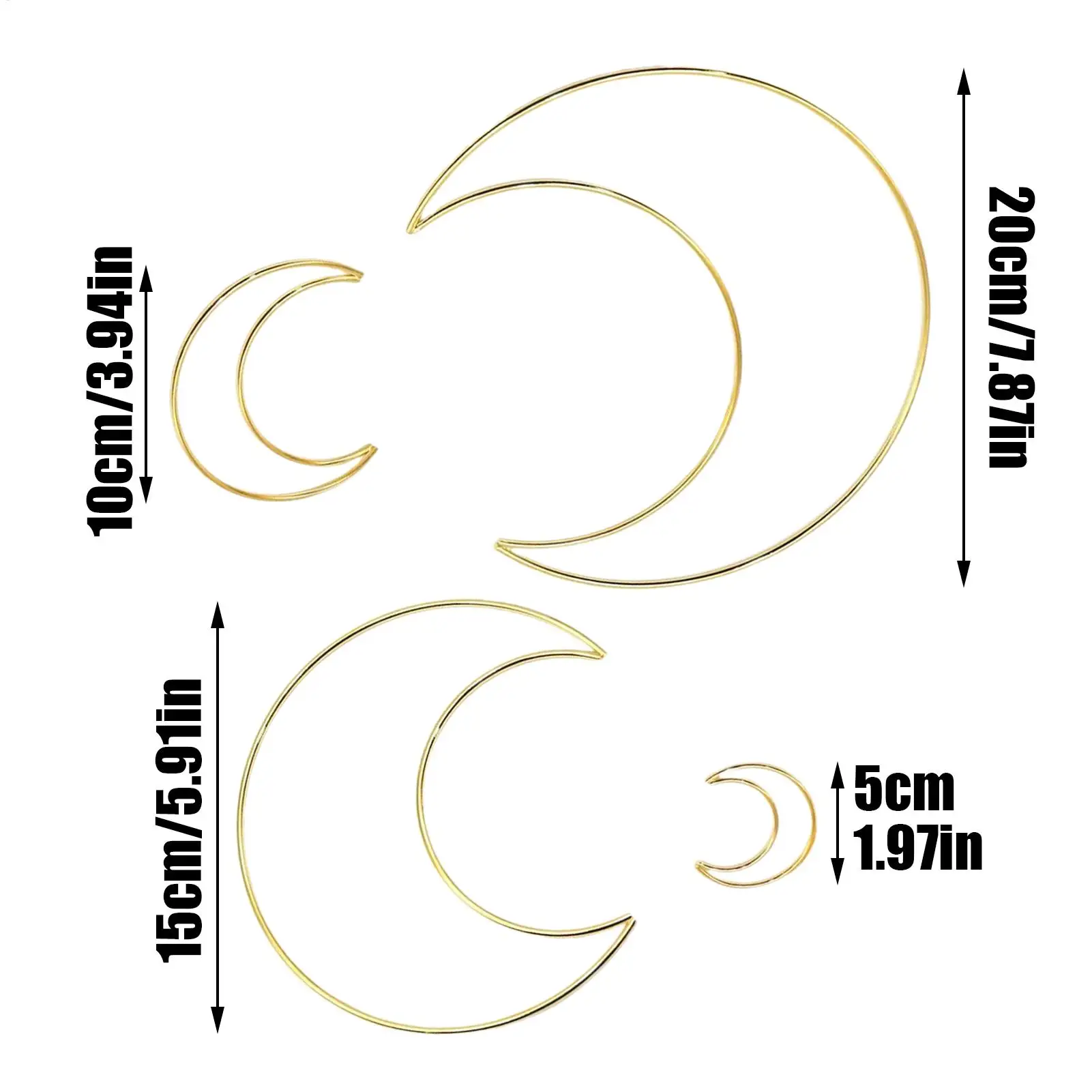 Metal Rings For Crafts 4 Pieces Five-Pointed Star Ornaments Dream Catcher Pentagram Heart Iron Rings For Holiday Home Art