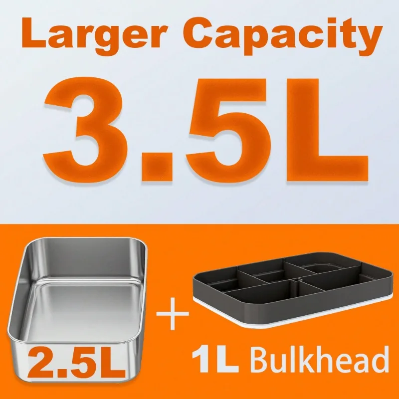 Dual‑Use Electric Heated Lunch Box, 12V Car & Home Plug‑in Food Warmer, 304 Stainless‑Steel Portable Heating Bento Box with Insulated Bag, Fast Heating Food Container for Office, Car, Travel view 3