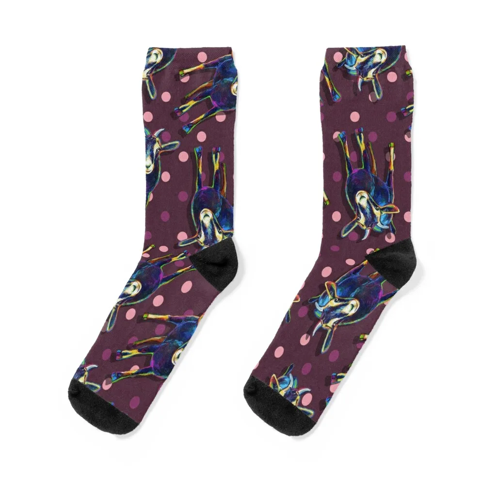 Polka Party Black Goat Pattern Socks shoes heated Socks Women Men's