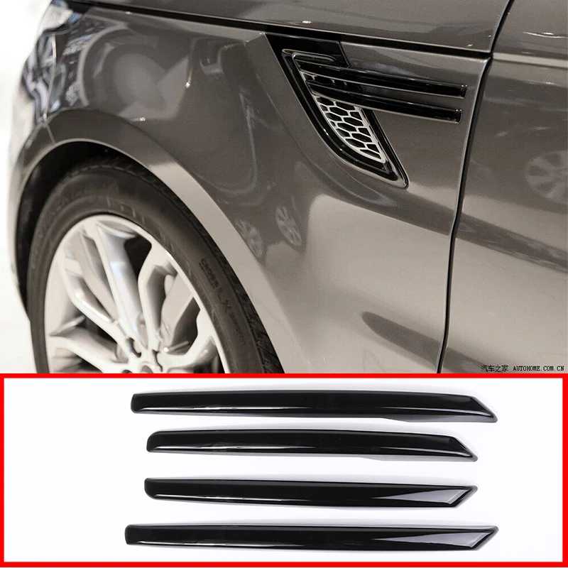 

4 шт. для Land Rover Range Rover Sport 2014 2015 2016 2017 RR Sport глянцевые черные полоски боковых крыльев, отделка автомобильных аксессуаров