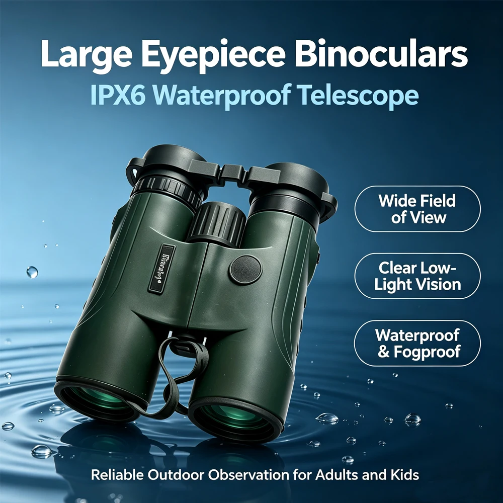 Travel Outdoor Camping Youtube - 防水8x42双眼鏡ストレートチューブ大型接眼レンズスパイグラス屋外長距離旅行バードウォッチングキャンプルーフ望遠鏡