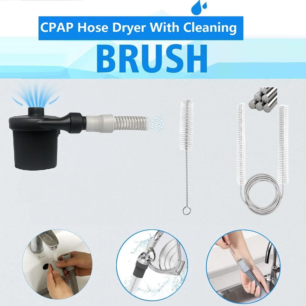 

CPAP Hose Dryer Cleaning KIT with cleaner brush| CPAP Tube Cleaner_Quick Drying Water|CPAP Cleaning Supplies