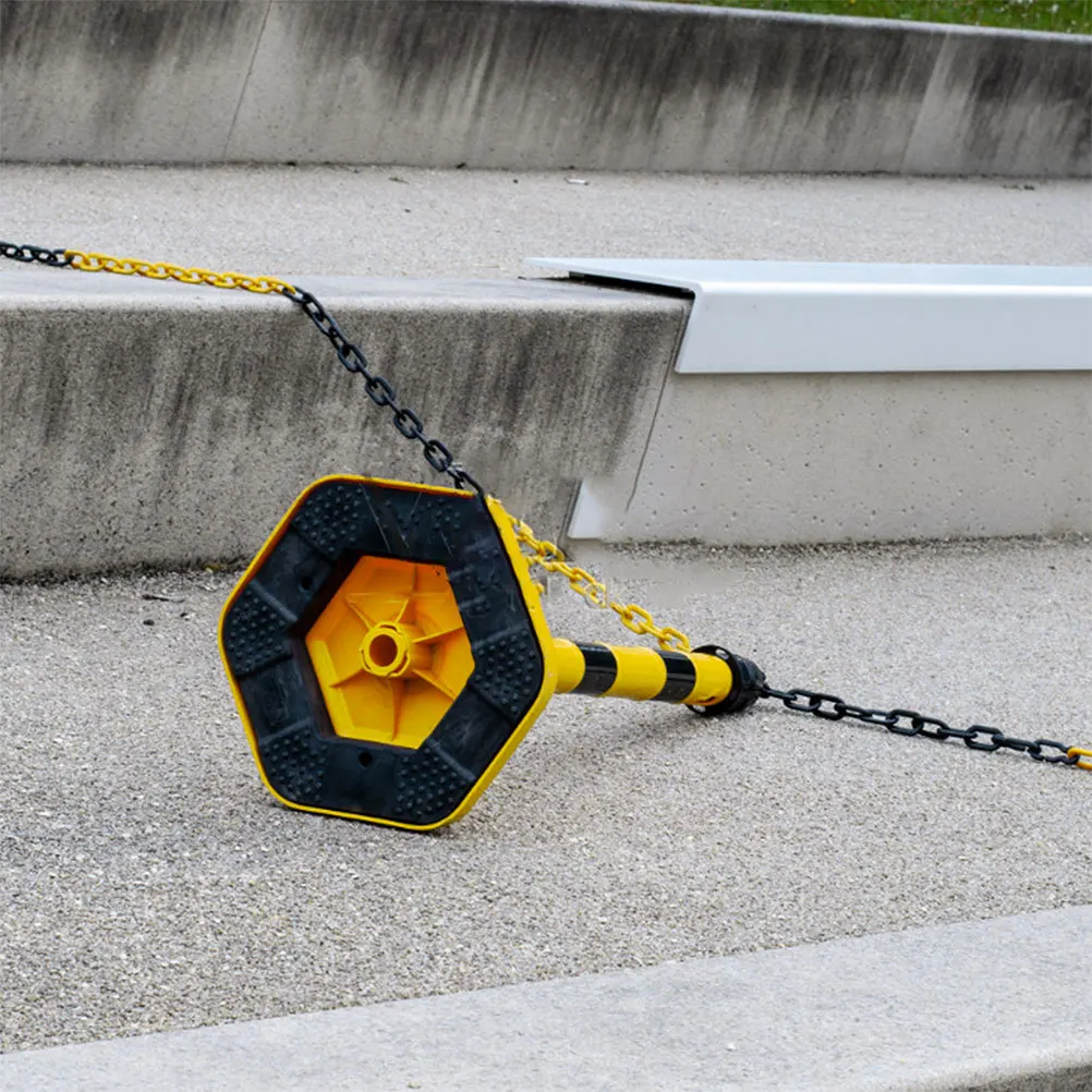 2Pcs Safety Barrier Chain 5 Meter Plastic Link Chain for Parking Lot Driveway Warning Security Control Applications