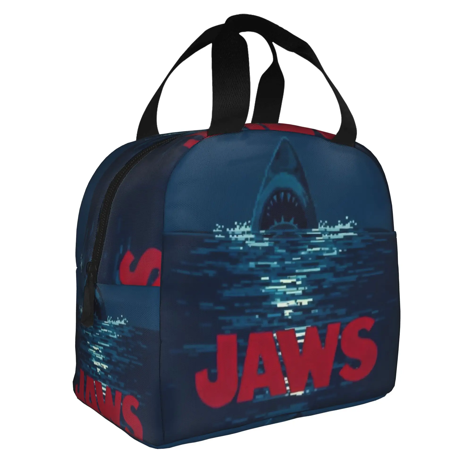 J-Jaw-Shark Lunch Bag Women Classic Film Warm Cooler Insulated Lunch Boxes for School